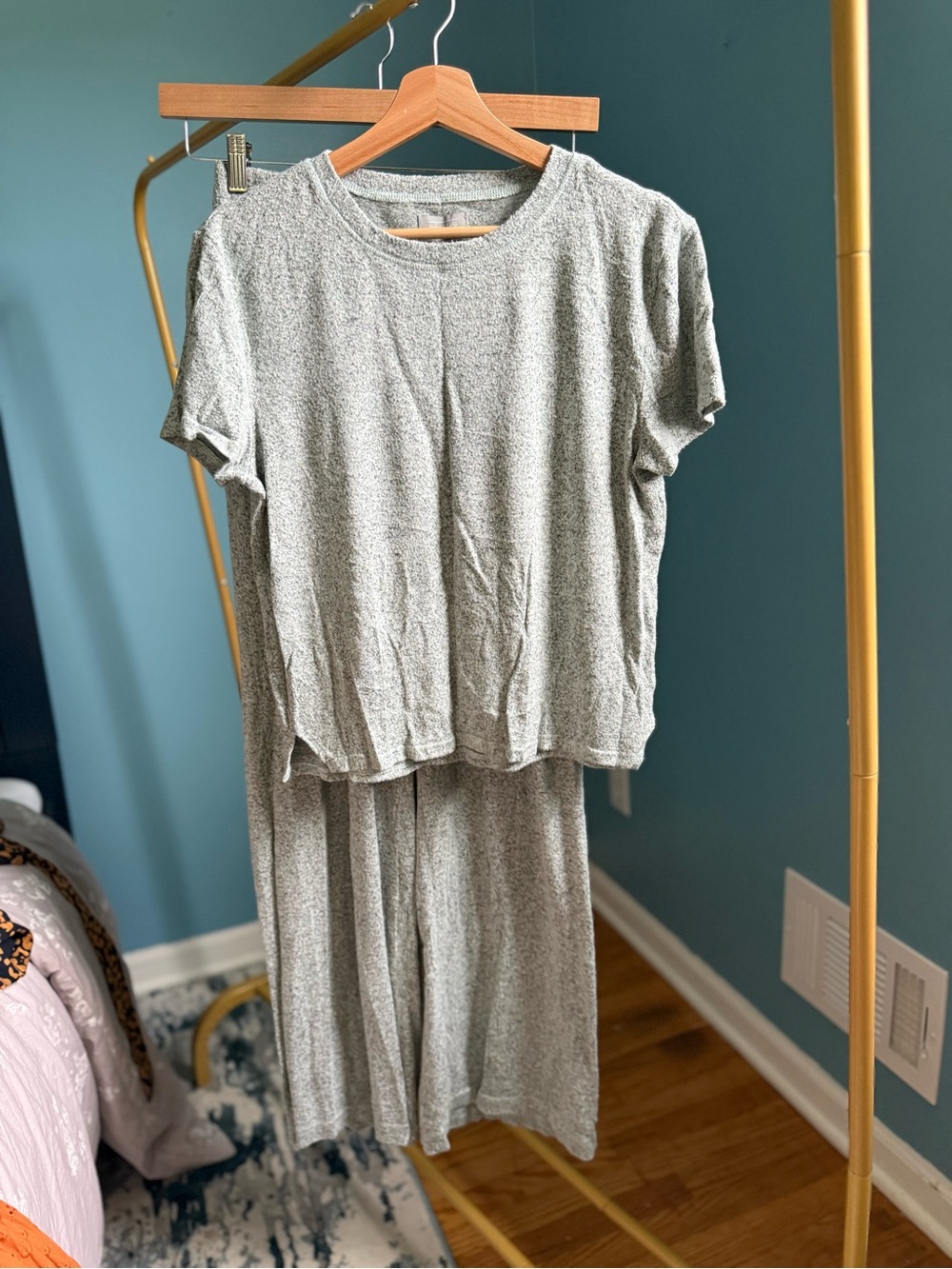 Cozy Gray Lounge Set - Soft Heather Knit